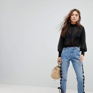 Brand new lace up sexy  high waist jeans